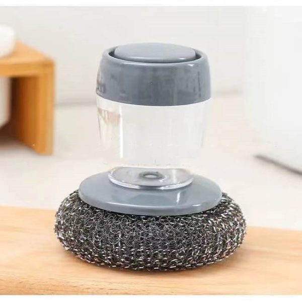 Kitchen Soap Dispensing Palm Brush Cleaner Push-type Brush Kitchen Detergent Tools - Image 2